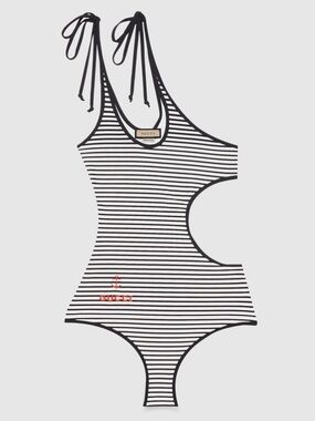 Gucci sparkling jersey cu-out swimsuit